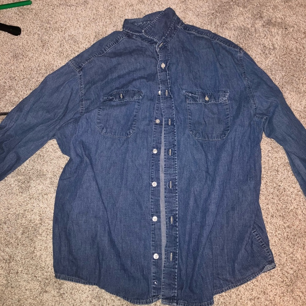 Thin Jean baggy button up